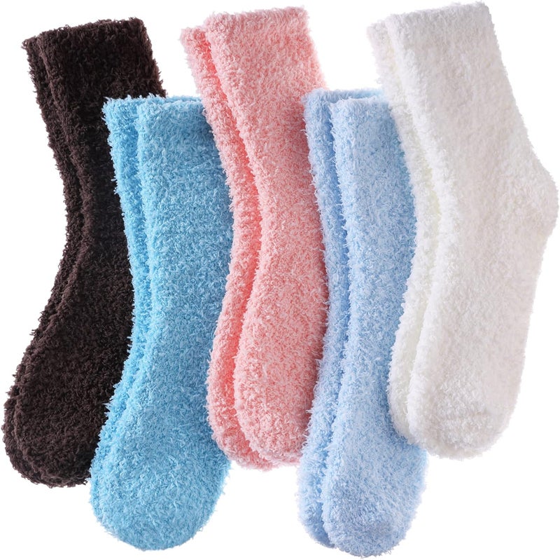 LINEMIN Womens Fuzzy Socks Cozy Fluffy Winter Warm Slipper Socks Microfiber Soft Home Sleeping Socks - Image 1